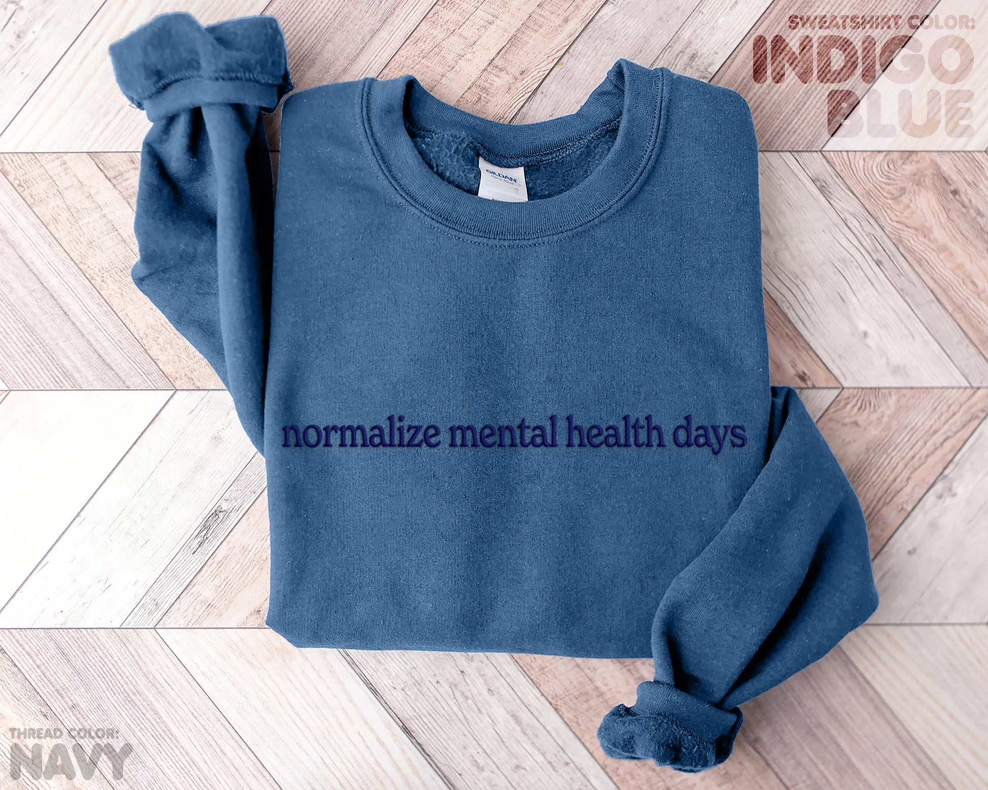 "normalize mental health days" embroidered sweatshirt - funravel