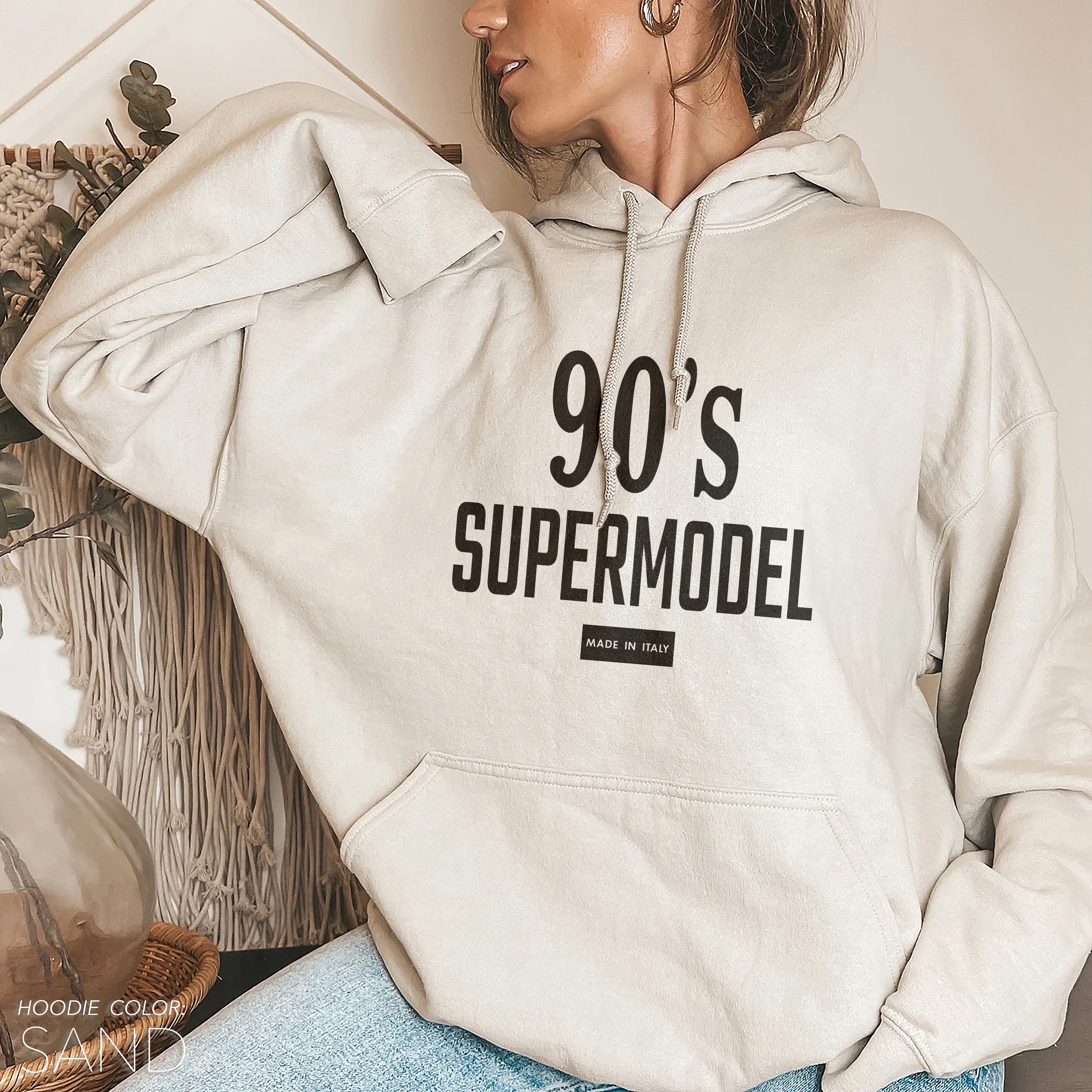 90 s Supermodel Print Sweatshirt Crewneck Hoodie Pear With Me