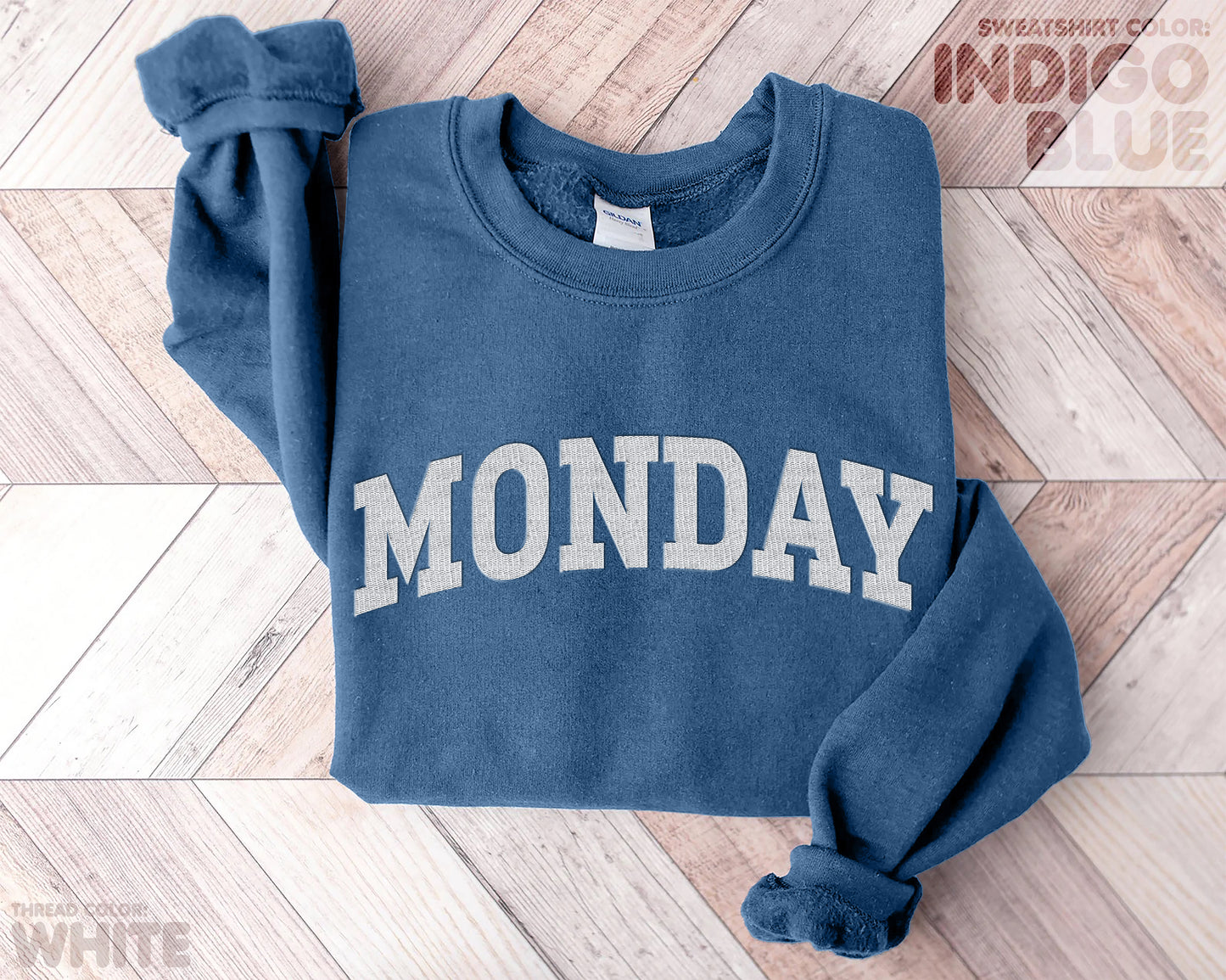 Monday Embroidered Sweatshirt 