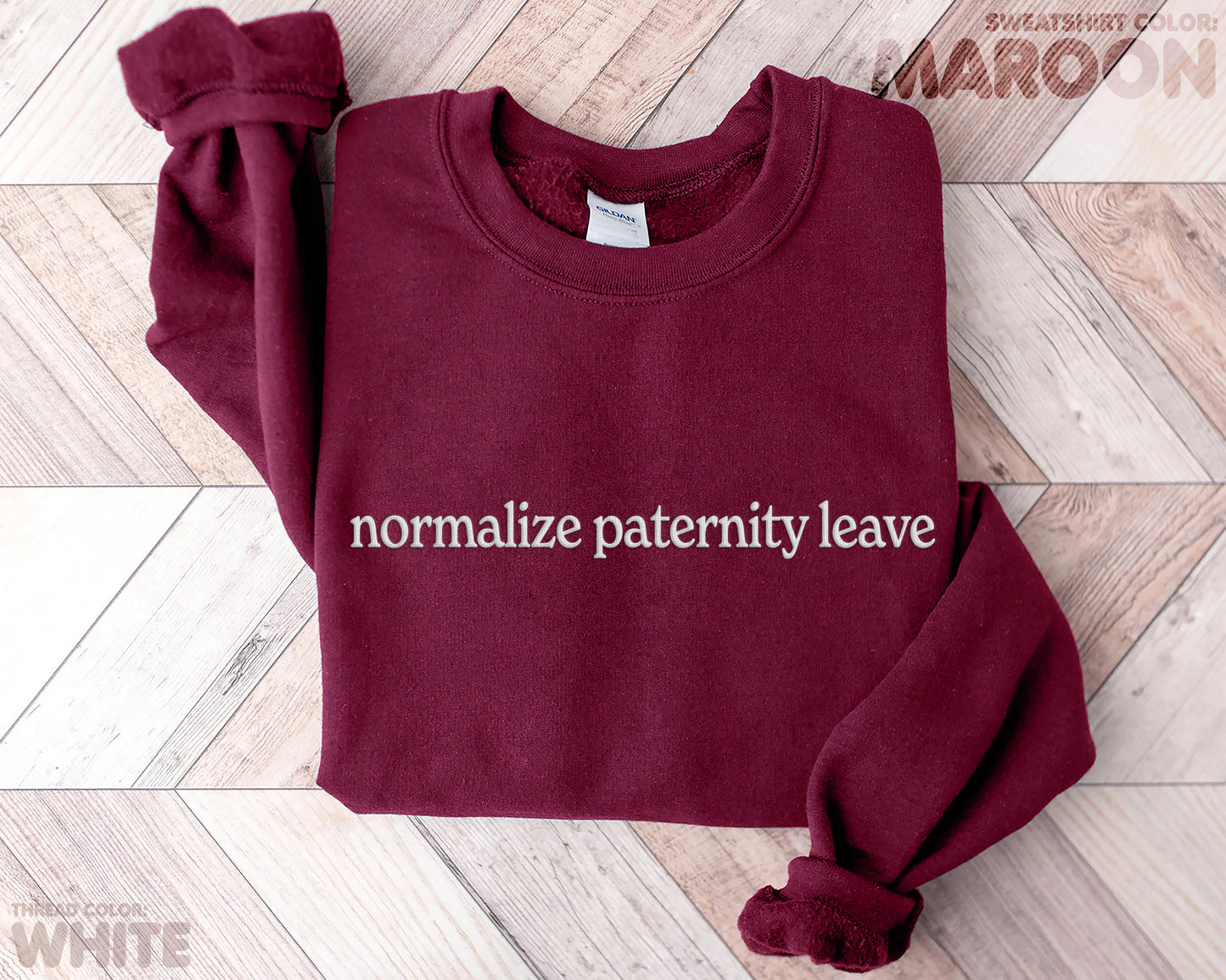 "normalize paternity leave" embroidered sweatshirt - funravel