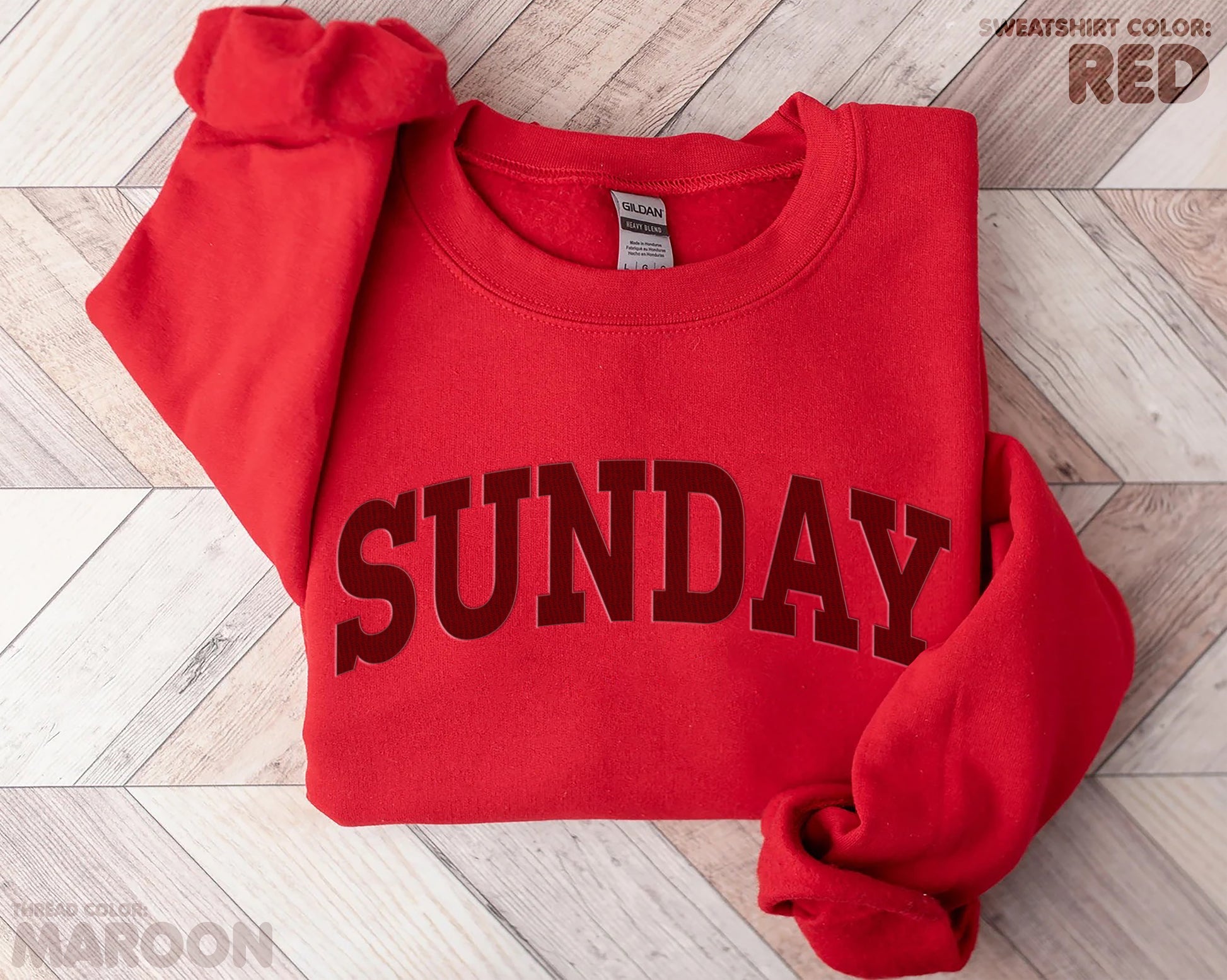 "SUNDAY" embroidered sweatshirt - funravel