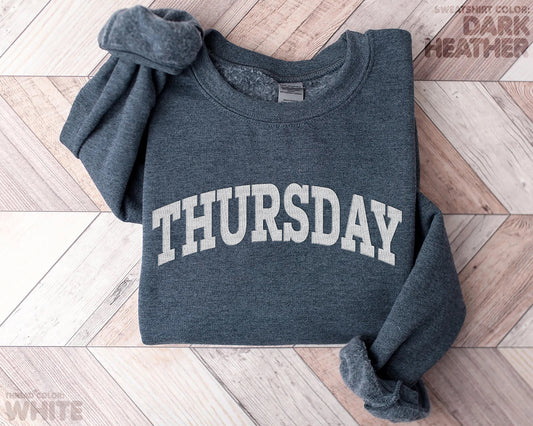 "THURSDAY" embroidered sweatshirt - funravel