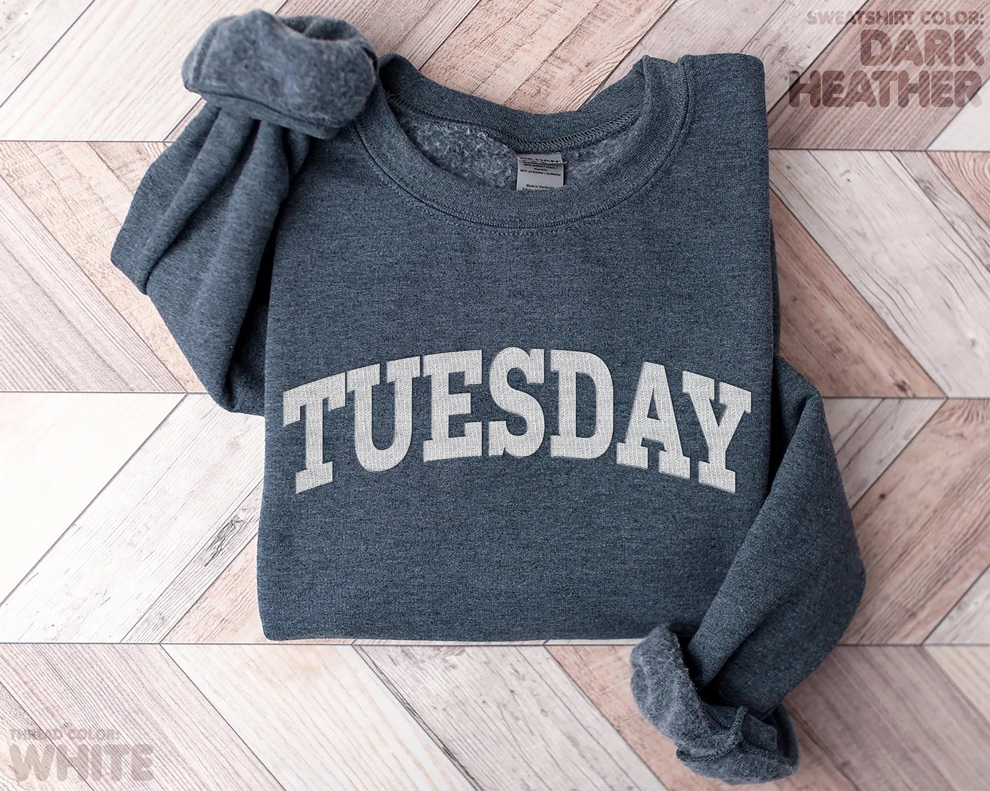 "TUESDAY" embroidered sweatshirt - funravel