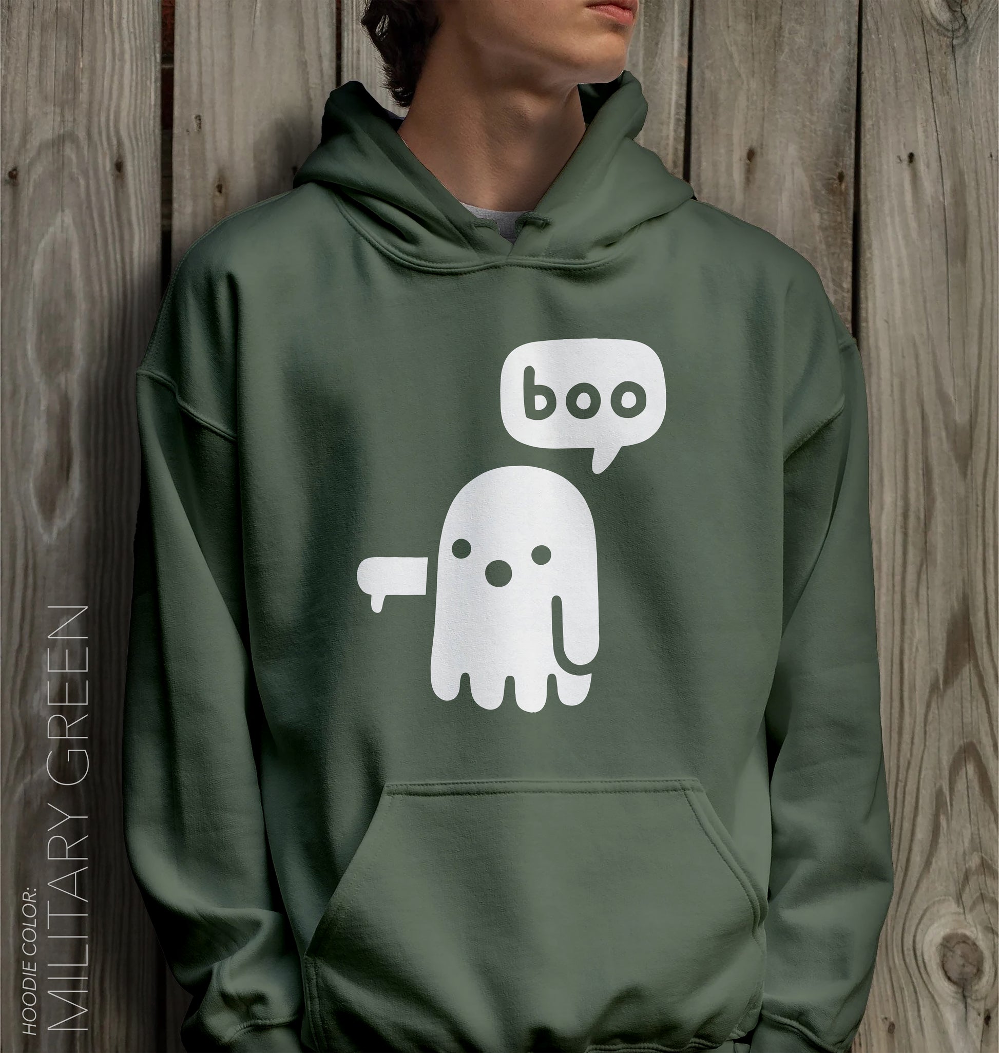 Ghost "boo" Thumbs Down Halloween Sweatshirt (Crewneck/Hoodie) - funravel