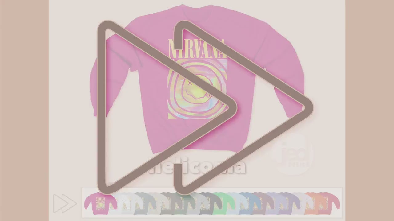 NlRVANA Smiley Sweatshirt; NlRVANA Aesthetic Smiley Sweatshirt; Rainbow Yellow Smiley Face Pink Preppy Sweatshirt; NlRVANA Pink Sweatshirt