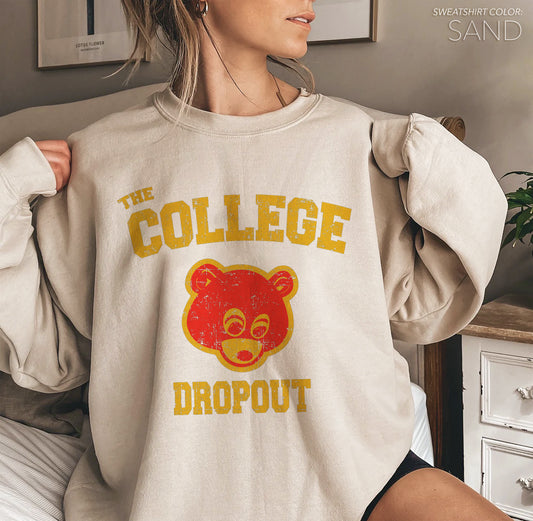 Vintage Kanye West "The College Dropout" Album Bear Sweatshirt (Crewneck/Hoodie) - funravel