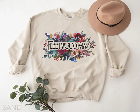 Fleetwood Mac Floral Artwork Sweatshirt (Crewneck/Hoodie) - pear with me