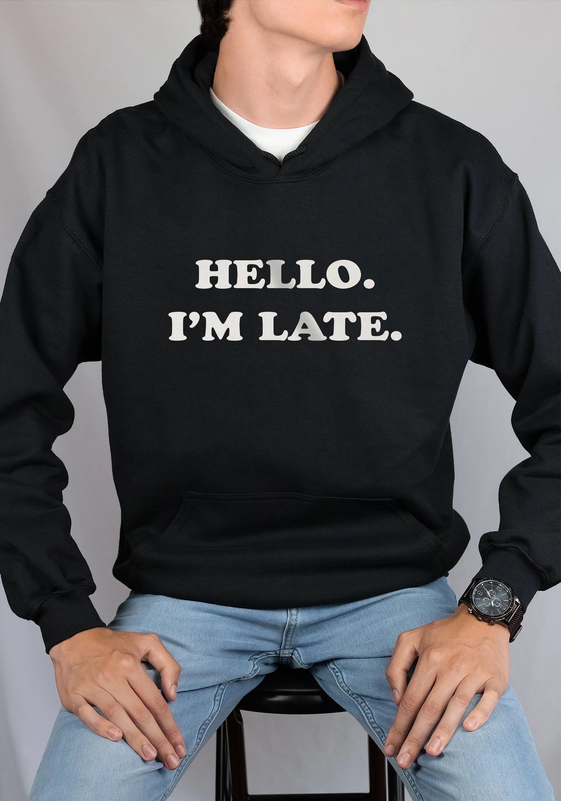 Hello I'm Late Print Sweatshirt 