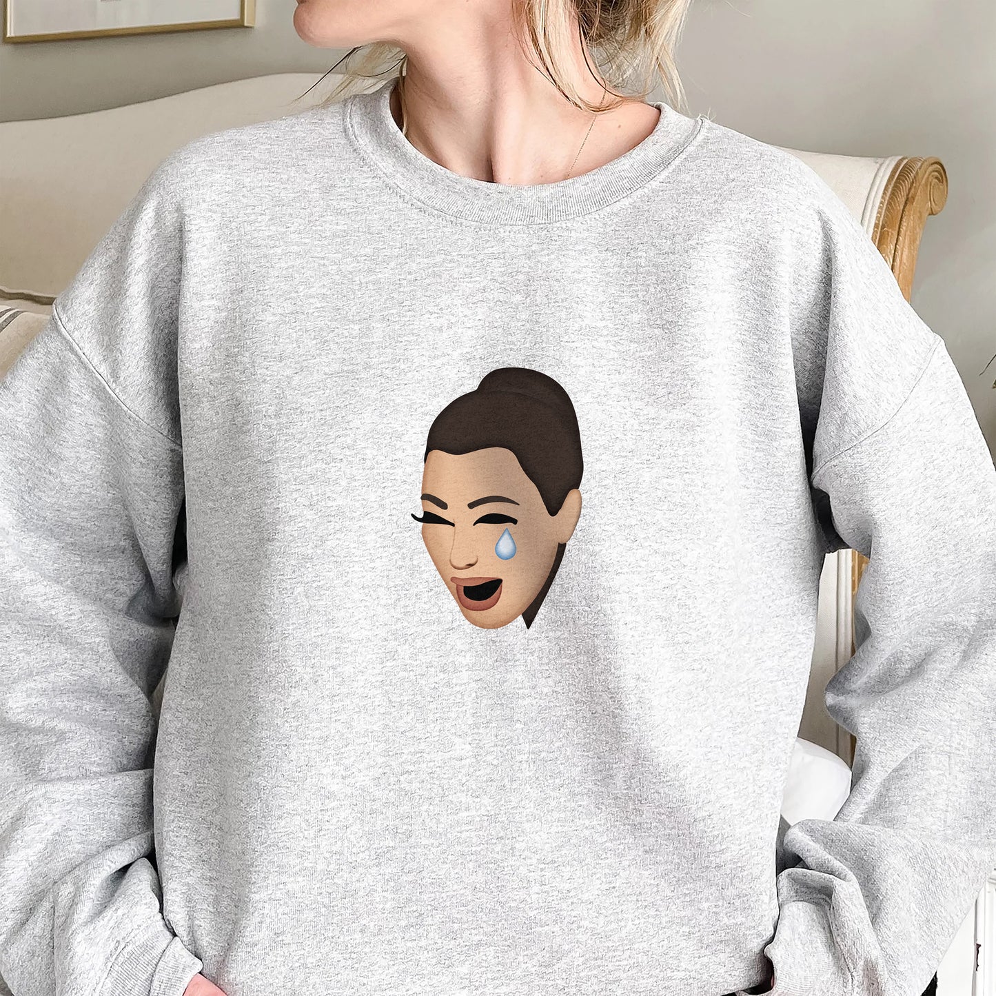 Kim Kardashian Crying Face Emoji Sweatshirt (Crewneck/Hoodie) - funravel