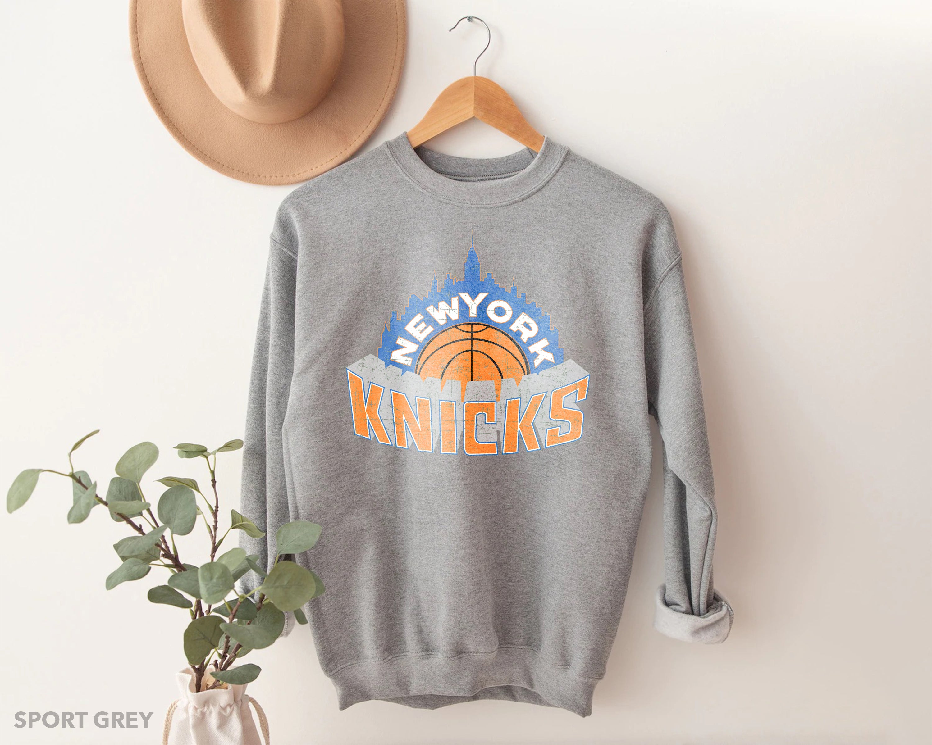 Grey best sale knicks sweatshirt