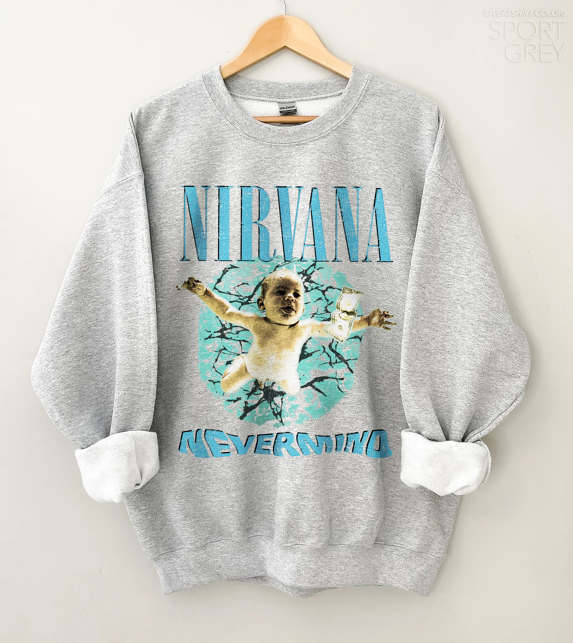 Nirvana Nevermind Crewneck Sweatshirt - pear with me